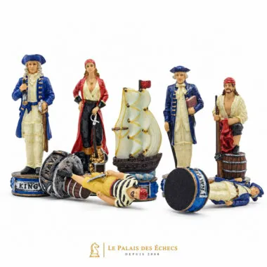 Juego de ajedrez de resina "Piratas y Marina Real
