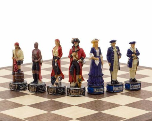 Juego de ajedrez de resina "Piratas y Marina Real