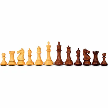 Juego de Ajedrez Staunton Supremo en Palo de Rosa Dorado