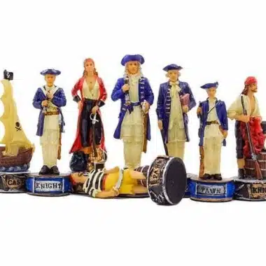 Juego "Piratas" Tablero de ajedrez de cuero artificial y juego de ajedrez de resina