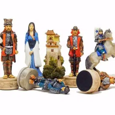 Juego de ajedrez de resina pintado a mano "Samurai