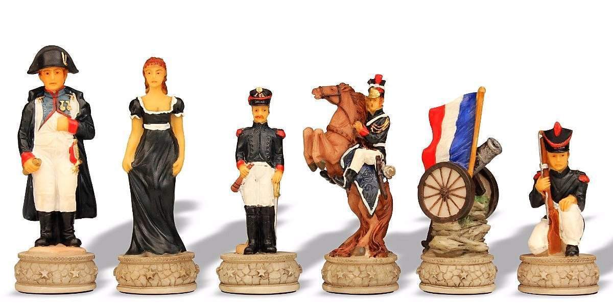 Conjunto Batalla de Waterloo II Tablero de Ajedrez de Rosa con Cajón de Almacenamiento & Juego de Ajedrez de Resina Pintado a Mano - Imagen 4