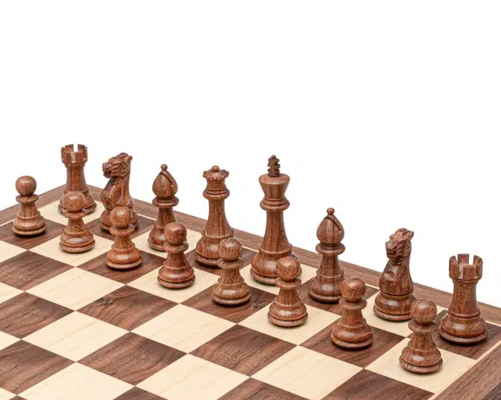 Juego de ajedrez clásico de madera de acacia del siglo XVIII y tablero de ajedrez de madera de arce - Imagen 2