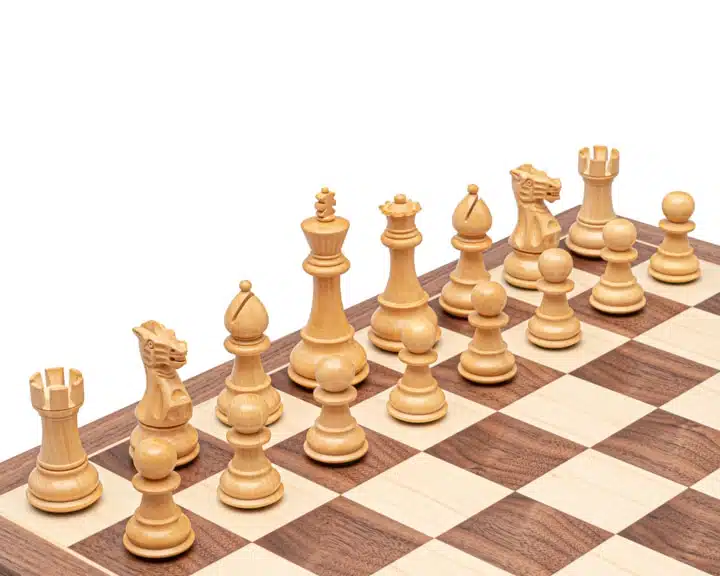 Juego de ajedrez clásico de madera de acacia del siglo XVIII y tablero de ajedrez de madera de arce - Imagen 3