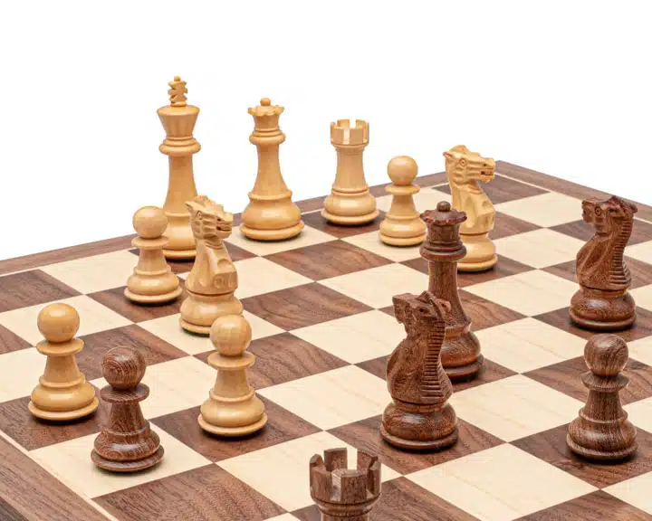 Juego de ajedrez clásico de madera de acacia del siglo XVIII y tablero de ajedrez de madera de arce - Imagen 5