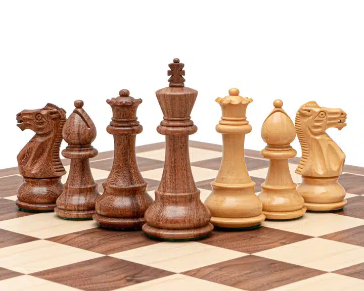 Juego de ajedrez clásico de madera de acacia del siglo XVIII y tablero de ajedrez de madera de arce - Imagen 6