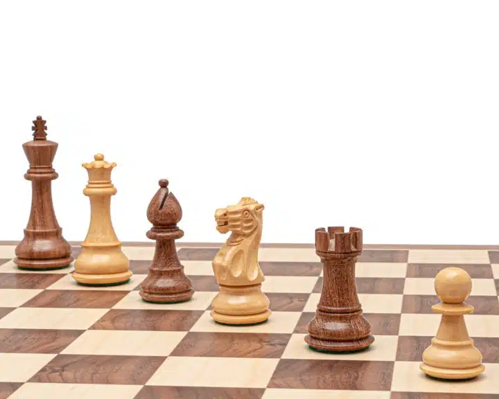 Juego de ajedrez clásico de madera de acacia del siglo XVIII y tablero de ajedrez de madera de arce - Imagen 7