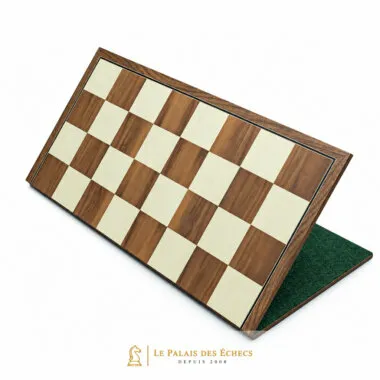 Tablero de ajedrez plegable de madera de nogal y arce