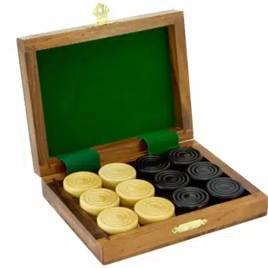 Juego de damas de madera de sheesham y boj