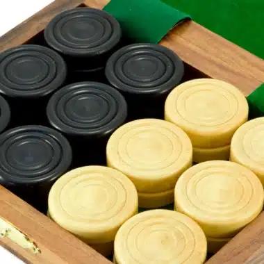 Juego de damas de madera de sheesham y boj