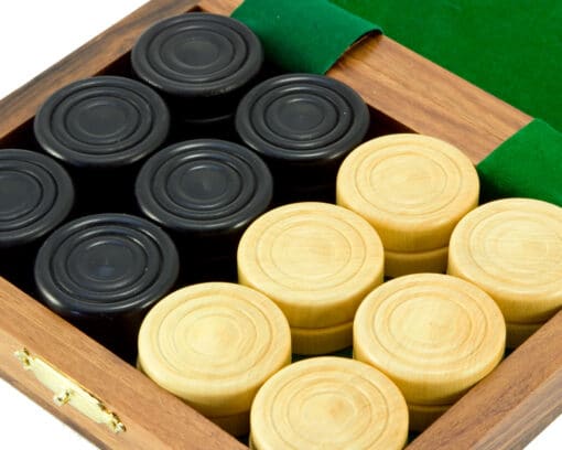 Juego de damas de madera de sheesham y boj