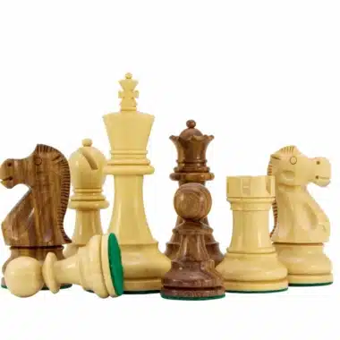 Juego de ajedrez Staunton Jacob Knight de madera de sheesham y boj