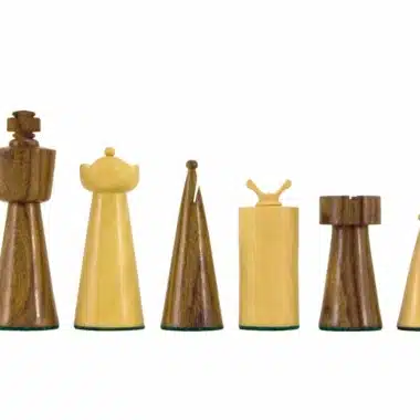 Juego de ajedrez Art Decó de madera de sheesham y boj