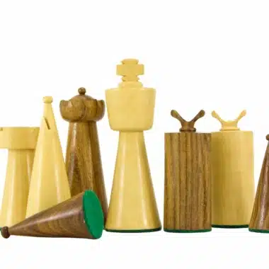 Juego de ajedrez Art Decó de madera de sheesham y boj