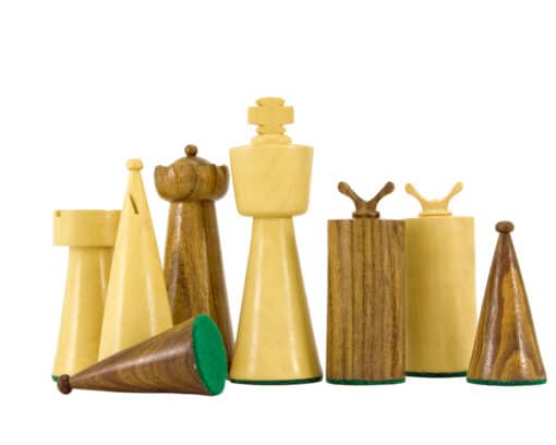 Juego de ajedrez Art Decó de madera de sheesham y boj
