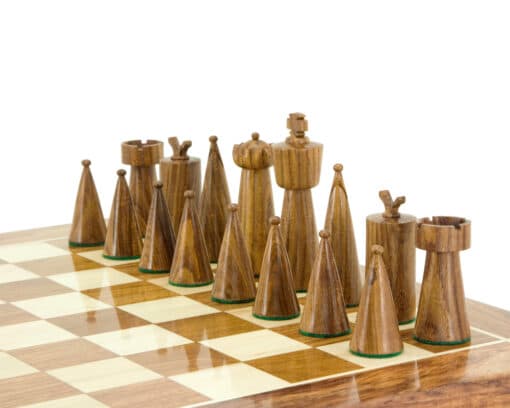 Juego de ajedrez Art Decó de madera de sheesham y boj