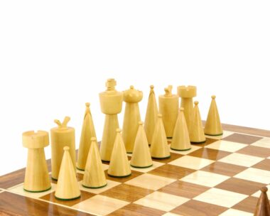 Juego de ajedrez Art Decó de madera de sheesham y boj