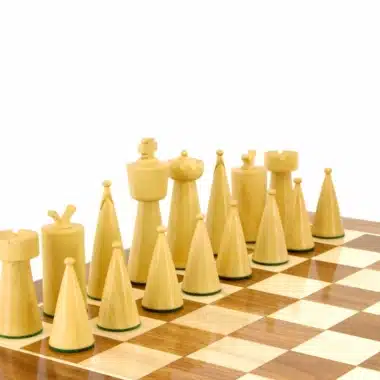 Juego de ajedrez Art Decó de madera de sheesham y boj