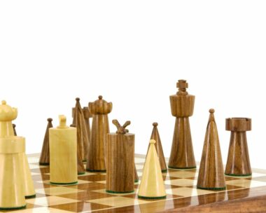 Juego de ajedrez Art Decó de madera de sheesham y boj