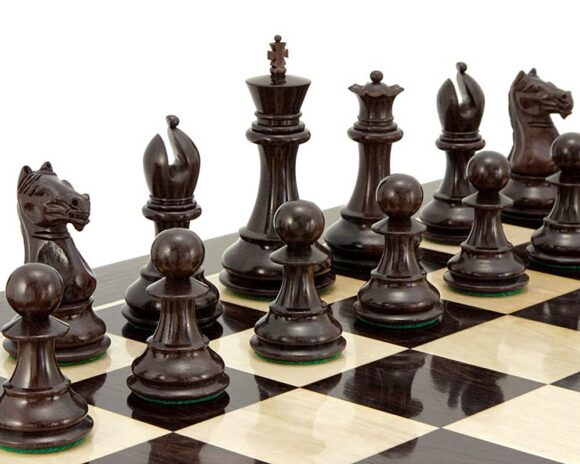 Juego de ajedrez Staunton de madera de boj y palisandro Serie Sentinel