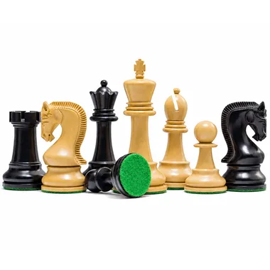 Juego de ajedrez de madera de boj y madera de boj ebonizada Serie Leningrado