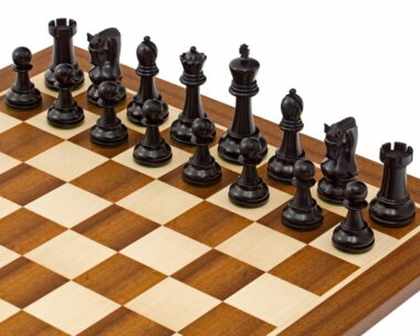 Juego de ajedrez de madera de boj y madera de boj ebonizada Serie Leningrado