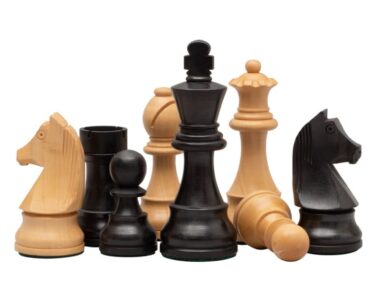 Juego de ajedrez de madera de boj y madera de boj ebonizada