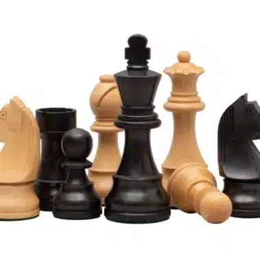 Juego de ajedrez de madera de boj y madera de boj ebonizada