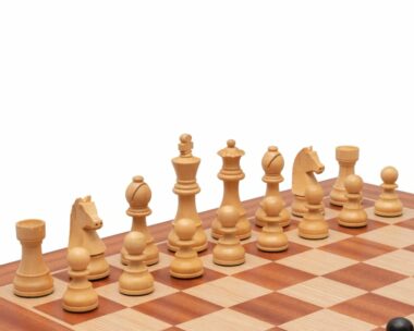 Juego de ajedrez de madera de boj y madera de boj ebonizada