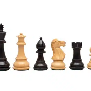 Juego de ajedrez Staunton clásico de madera de boj y madera de boj ebonizada