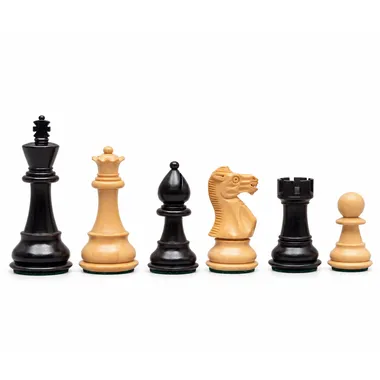 Juego de ajedrez Staunton clásico de madera de boj y madera de boj ebonizada