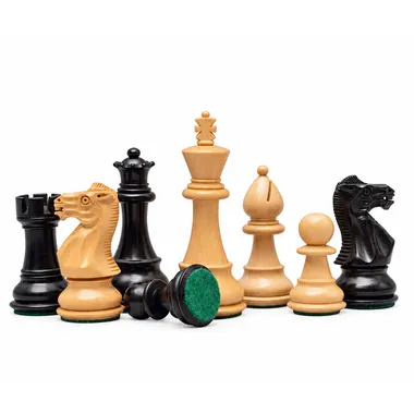 Juego de ajedrez Staunton clásico de madera de boj y madera de boj ebonizada