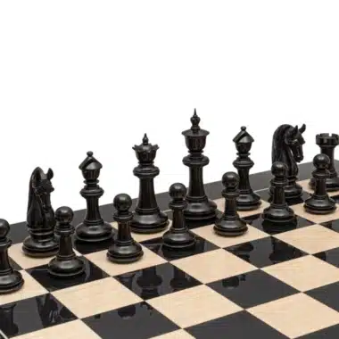Juego de ajedrez de lujo de ébano y boj Blackburne