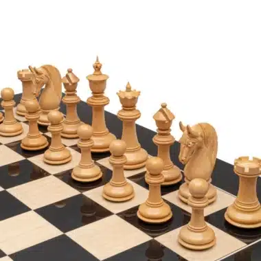 Juego de ajedrez de lujo de ébano y boj Blackburne