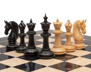 Juego de ajedrez de lujo de ébano y boj Blackburne