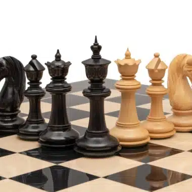 Juego de ajedrez de lujo de ébano y boj Blackburne