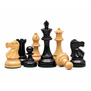 Juego de ajedrez de madera de boj inglesa y ebonizada