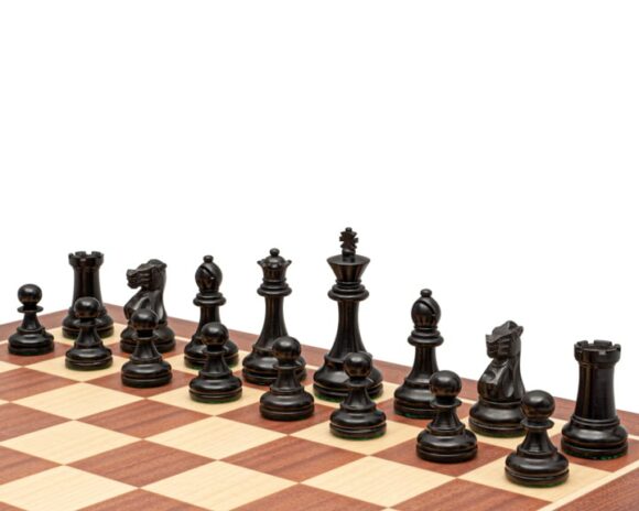 Juego de ajedrez de madera de boj inglesa y ebonizada