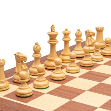 Juego de ajedrez de madera de boj inglesa y ebonizada