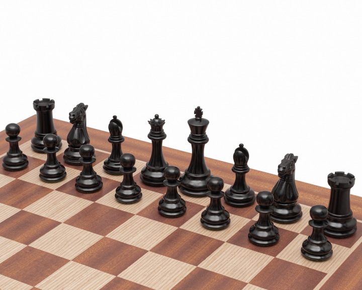 Juego de Ajedrez Clásico Windsor - Tablero de madera de Caoba y Abeto & Piezas de Madera de Boxwood y Ébano - Imagen 3