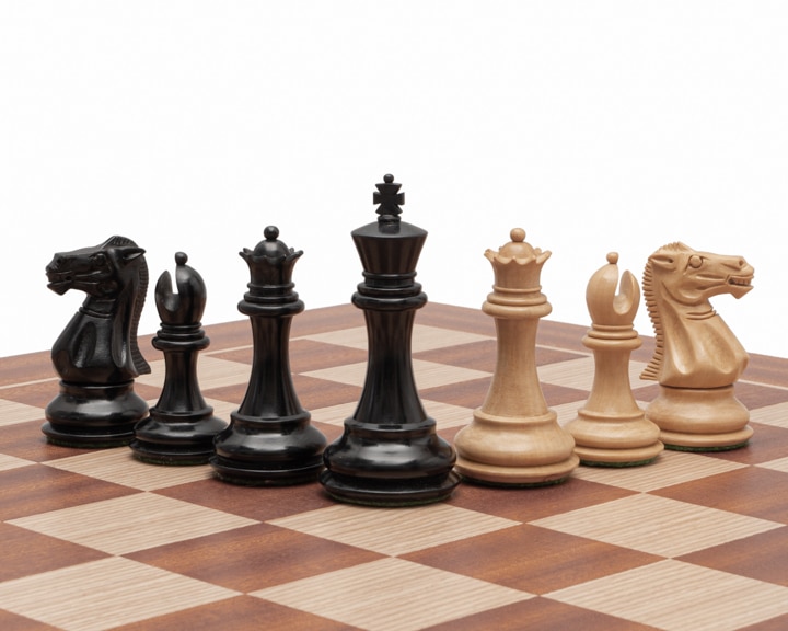 Juego de Ajedrez Clásico Windsor - Tablero de madera de Caoba y Abeto & Piezas de Madera de Boxwood y Ébano - Imagen 5