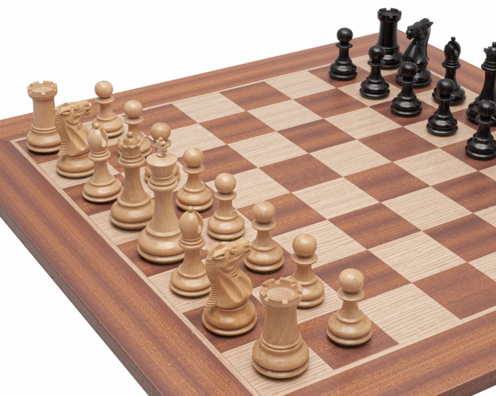 Juego de Ajedrez Clásico Windsor - Tablero de madera de Caoba y Abeto & Piezas de Madera de Boxwood y Ébano - Imagen 7