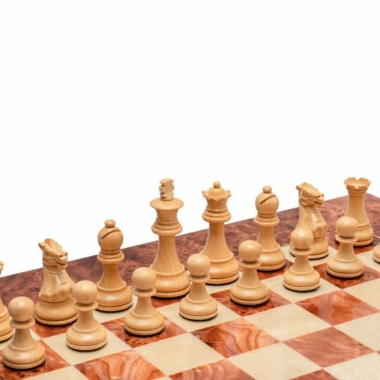 Modica Italian Deluxe Chess Set - Tablero de ajedrez de madera de olmo y arce y piezas de boj y palisandro