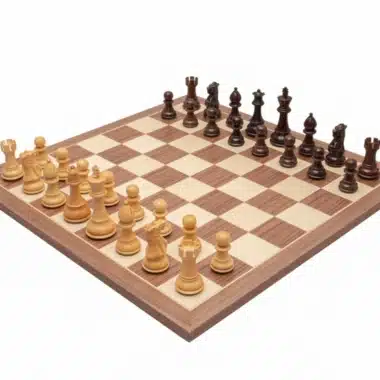 Juego de ajedrez clásico Staunton Deluxe - Tablero de ajedrez de palisandro y nogal y piezas de acacia y boj