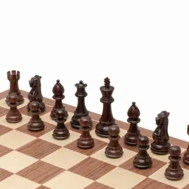 Juego de ajedrez clásico Staunton Deluxe - Tablero de ajedrez de palisandro y nogal y piezas de acacia y boj