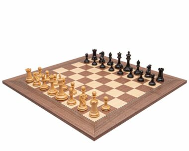 Juego de ajedrez Rochester - Tablero de ajedrez de nogal y arce y piezas de boj y ébano