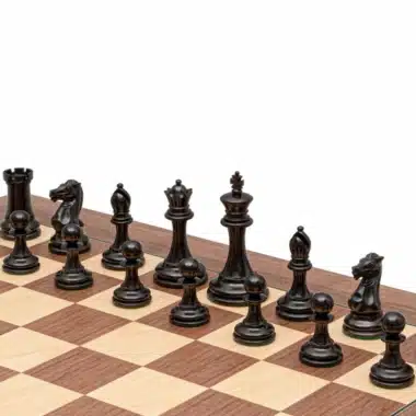 Juego de ajedrez Rochester - Tablero de ajedrez de nogal y arce y piezas de boj y ébano