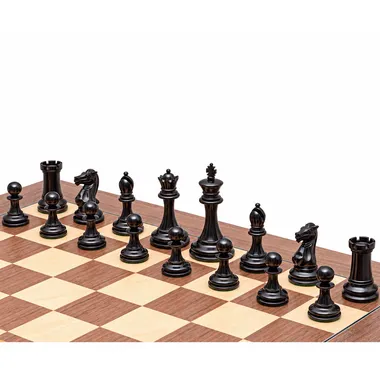 Juego de ajedrez Rochester - Tablero de ajedrez de nogal y arce y piezas de boj y ébano