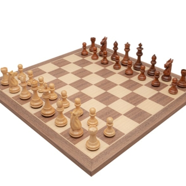 Juego de ajedrez Trapani - Tablero de ajedrez de arce y nogal y piezas de acacia y boj