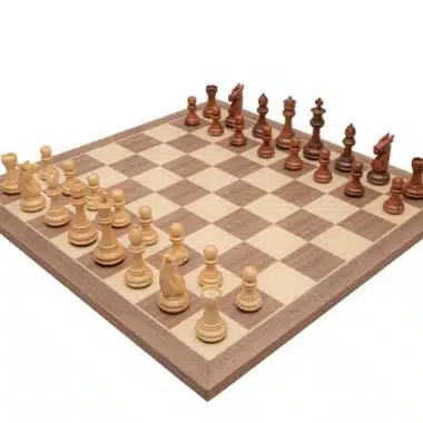 Juego de ajedrez Trapani - Tablero de ajedrez de arce y nogal y piezas de acacia y boj